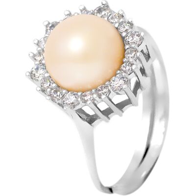 DIADEMA - Massiver Ring mit Süßwasserperle - Pure White Kollektion Silber Einheitsgröße DIADEMA - Massiver Ring mit Süßwasserperle - Pure White Kollektion Silber Einheitsgröße