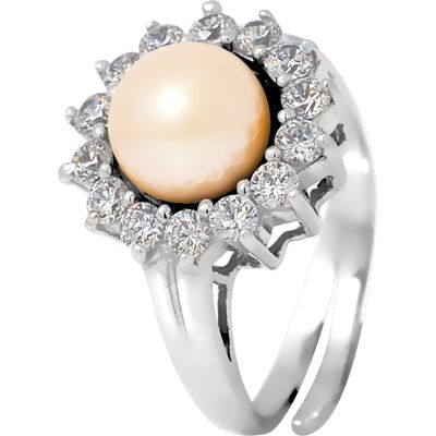 DIADEMA - Prestige Ring mit Süßwasserperle - Kollektion Reinweiß Silber Einheitsgröße DIADEMA - Prestige Ring mit Süßwasserperle - Kollektion Reinweiß Silber Einheitsgröße