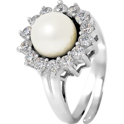 DIADEMA - Prestige-Ring mit Süßwasserperle - Pure White Kollektion Weiß Einheitsgröße DIADEMA - Prestige-Ring mit Süßwasserperle - Pure White Kollektion Weiß Einheitsgröße