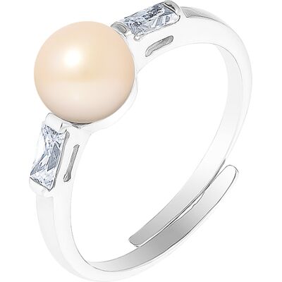 DIADEMA - Massiver Ring mit Süßwasserperle - Pure White Kollektion Silber Einheitsgröße DIADEMA - Massiver Ring mit Süßwasserperle - Pure White Kollektion Silber Einheitsgröße