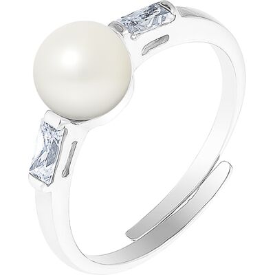 DIADEMA - Massiver Ring mit Süßwasserperle - Pure White Kollektion Weiß Einheitsgröße DIADEMA - Massiver Ring mit Süßwasserperle - Pure White Kollektion Weiß Einheitsgröße