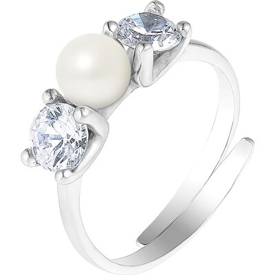 DIADEMA - Massiver Ring mit Süßwasserperle - Pure White Kollektion Silber Einheitsgröße DIADEMA - Massiver Ring mit Süßwasserperle - Pure White Kollektion Silber Einheitsgröße