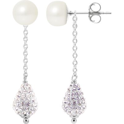 DIADEMA - Ohrringe - Kollektion Kristall Perle Silber Einheitsgröße DIADEMA - Ohrringe - Kollektion Kristall Perle Silber Einheitsgröße