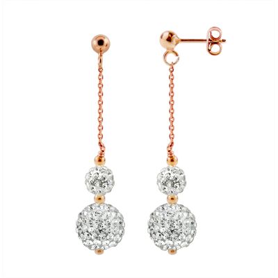 DIADEMA - Ohrringe Pinky Gold - Kristall Weiß - Kollektion Crystal Pearl Silber Einheitsgröße DIADEMA - Ohrringe Pinky Gold - Kristall Weiß - Kollektion Crystal Pearl Silber Einheitsgröße
