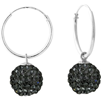 DIADEMA - Ohrringe Black Night - Kristall Schwarz - Kollektion Crystal Pearl Silber Einheitsgröße DIADEMA - Ohrringe Black Night - Kristall Schwarz - Kollektion Crystal Pearl Silber Einheitsgröße