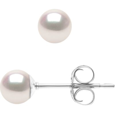 DIADEMA - Ohrringe - Echte japanische Akoya Zuchtperle - Qualität AA+ Weiß Einheitsgröße DIADEMA - Ohrringe - Echte japanische Akoya Zuchtperle - Qualität AA+ Weiß Einheitsgröße