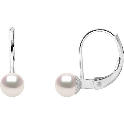 DIADEMA - Ohrringe - Echte japanische Akoya Zuchtperle - Qualität AA+ Weiß Einheitsgröße DIADEMA - Ohrringe - Echte japanische Akoya Zuchtperle - Qualität AA+ Weiß Einheitsgröße