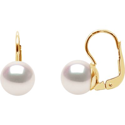 DIADEMA - Ohrringe - Echte japanische Akoya Zuchtperle - Qualität AA+ Weiß Einheitsgröße DIADEMA - Ohrringe - Echte japanische Akoya Zuchtperle - Qualität AA+ Weiß Einheitsgröße
