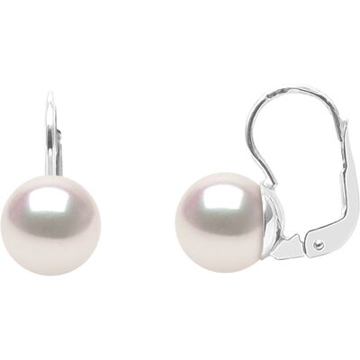 DIADEMA - Ohrringe - Echte Japanische Akoya Zuchtperle - Qualität AA+ Weiß Einheitsgröße DIADEMA - Ohrringe - Echte Japanische Akoya Zuchtperle - Qualität AA+ Weiß Einheitsgröße