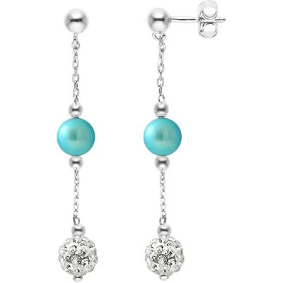 DIADEMA - Ohrringe - Kristall Weiß & Perlen - Kollektion Kristall Perle Silber Einheitsgröße DIADEMA - Ohrringe - Kristall Weiß & Perlen - Kollektion Kristall Perle Silber Einheitsgröße