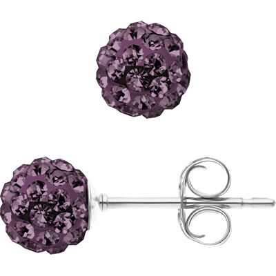 DIADEMA - Lila Kristall-Ohrringe - Kristall-Perlen-Kollektion Silber Einheitsgröße DIADEMA - Lila Kristall-Ohrringe - Kristall-Perlen-Kollektion Silber Einheitsgröße