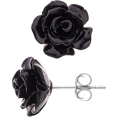 DIADEMA - Ohrringe - Schwarze Rose - Love Jewelry Kollektion Silber Einheitsgröße DIADEMA - Ohrringe - Schwarze Rose - Love Jewelry Kollektion Silber Einheitsgröße