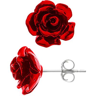 DIADEMA - Ohrringe - Rote Rose - Love Jewelry Kollektion Silber Einheitsgröße DIADEMA - Ohrringe - Rote Rose - Love Jewelry Kollektion Silber Einheitsgröße