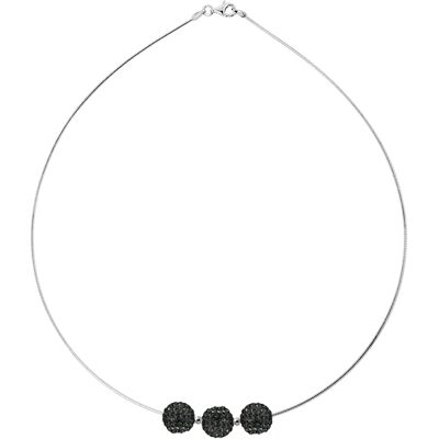 DIADEMA - Trilogie Halskette Black Night - Schwarzer Kristall - Love Jewelry Collection Silber Einheitsgröße DIADEMA - Trilogie Halskette Black Night - Schwarzer Kristall - Love Jewelry Collection Silber Einheitsgröße