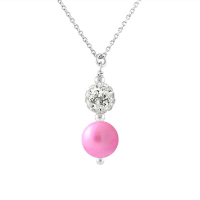DIADEMA - Halskette - Weißes Kristall & Perle - Love Jewelry Collection Silber Einheitsgröße DIADEMA - Halskette - Weißes Kristall & Perle - Love Jewelry Collection Silber Einheitsgröße