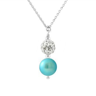 DIADEMA - Halskette - Weißes Kristall & Perle - Love Jewelry Collection Silber Einheitsgröße DIADEMA - Halskette - Weißes Kristall & Perle - Love Jewelry Collection Silber Einheitsgröße