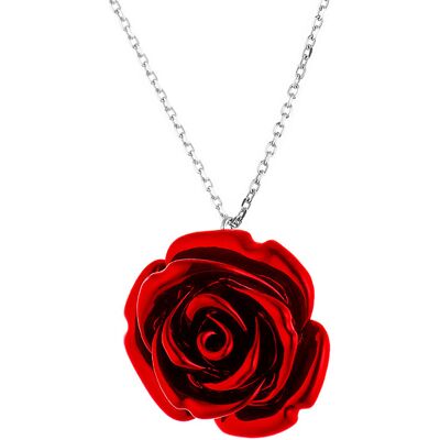 DIADEMA - Halskette - Rote Rose - Love Jewelry Kollektion Silber Einheitsgröße DIADEMA - Halskette - Rote Rose - Love Jewelry Kollektion Silber Einheitsgröße
