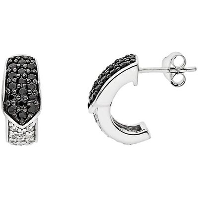 DIADEMA - Ohrringe - Schwarz & Weiß - Love Jewelry Kollektion Silber Einheitsgröße DIADEMA - Ohrringe - Schwarz & Weiß - Love Jewelry Kollektion Silber Einheitsgröße