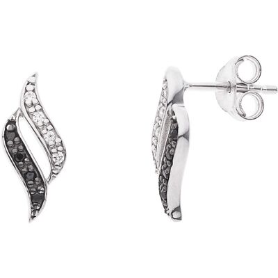 DIADEMA - Ohrringe - Weiß & Schwarz - Love Jewelry Kollektion Silber Einheitsgröße DIADEMA - Ohrringe - Weiß & Schwarz - Love Jewelry Kollektion Silber Einheitsgröße