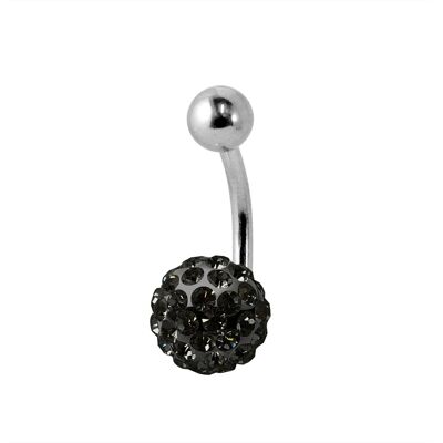 DIADEMA - Piercing - Schwarze Kristallkugel - Love Jewelry Collection Silber Einheitsgröße DIADEMA - Piercing - Schwarze Kristallkugel - Love Jewelry Collection Silber Einheitsgröße