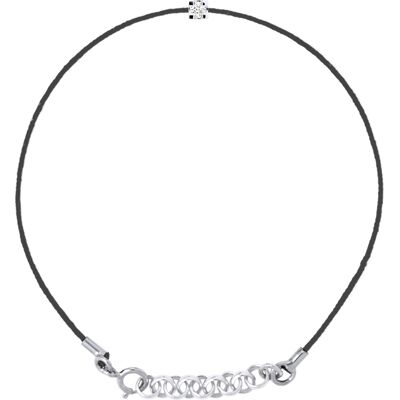 DIADEMA - Armband - Schwarzes Nylon - Echter Diamant Weiß Einheitsgröße DIADEMA - Armband - Schwarzes Nylon - Echter Diamant Weiß Einheitsgröße