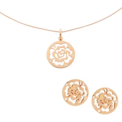 Orphelia 'Fiore' Damen 925 Sterling Silber Set: Kettenanhänger + Ohrringe - Rosé SET-7079/1 Rose Einheitsgröße Orphelia 'Fiore' Damen 925 Sterling Silber Set: Kettenanhänger + Ohrringe - Rosé SET-7079/1 Rose Einheitsgröße