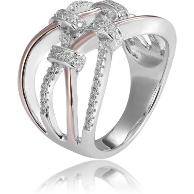 Orphelia Damen-Ring Sterling-Silber 925 – Silber/Rosé ZR-7450 Silber und Roségold K Orphelia Damen-Ring Sterling-Silber 925 – Silber/Rosé ZR-7450 Silber und Roségold K