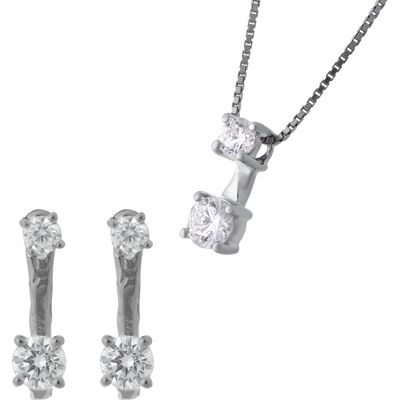 Orphelia 'Lykke' Damen 925 Sterling Silber Set: Kettenanhänger + Ohrringe - Silber SET-7128 Silber Einheitsgröße Orphelia 'Lykke' Damen 925 Sterling Silber Set: Kettenanhänger + Ohrringe - Silber SET-7128 Silber Einheitsgröße