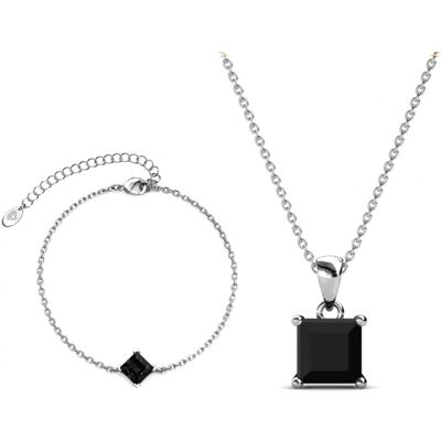 MYC Paris Einfaches quadratisches Handschellen-Set - Silber und schwarzes Kristall Schwarzes Silber Einheitsgröße MYC Paris Einfaches quadratisches Handschellen-Set - Silber und schwarzes Kristall Schwarzes Silber Einheitsgröße