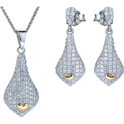 Orphelia Damen 925 Sterling Silber Set: Kettenanhänger + Ohrringe - Silber SET-5220 Silber Einheitsgröße Orphelia Damen 925 Sterling Silber Set: Kettenanhänger + Ohrringe - Silber SET-5220 Silber Einheitsgröße