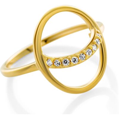 Orphelia 'Amaliada' Damen-Ring aus 925er Sterlingsilber – Gold ZR-7572 Gold K Orphelia 'Amaliada' Damen-Ring aus 925er Sterlingsilber – Gold ZR-7572 Gold K