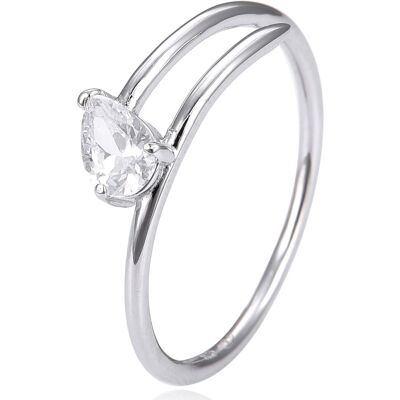 Gena Paris Gena.paris 'Shine' Damenring aus 925 Sterling Silber - Silber GR1068-W Silber K Gena Paris Gena.paris 'Shine' Damenring aus 925 Sterling Silber - Silber GR1068-W Silber K