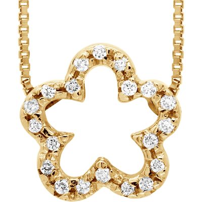 DIADEMA - Halskette mit Diamanten - Blume - Gelbgold Weiß Einheitsgröße DIADEMA - Halskette mit Diamanten - Blume - Gelbgold Weiß Einheitsgröße