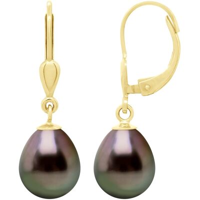 Ateliers Saint Germain Ohrringe aus Gelbgold 375 und echten Tahiti-Zuchtperlen Birne 9-10 mm Gelb Einheitsgröße Ateliers Saint Germain Ohrringe aus Gelbgold 375 und echten Tahiti-Zuchtperlen Birne 9-10 mm Gelb Einheitsgröße