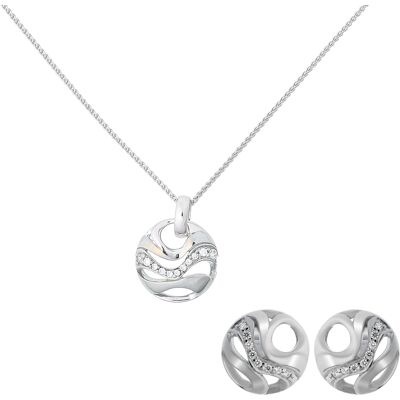 Orphelia 'Elvina' Damen 925 Sterling Silber Set: Kettenanhänger + Ohrringe - Silber SET-7085 Silber Einheitsgröße Orphelia 'Elvina' Damen 925 Sterling Silber Set: Kettenanhänger + Ohrringe - Silber SET-7085 Silber Einheitsgröße