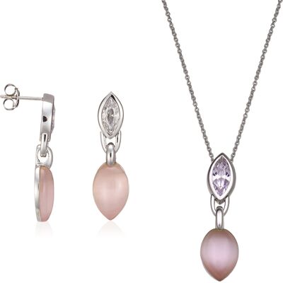 Orphelia Damen 925 Sterling Silber Set: Kettenanhänger + Ohrringe - Silber SET-5915 Silber Einheitsgröße Orphelia Damen 925 Sterling Silber Set: Kettenanhänger + Ohrringe - Silber SET-5915 Silber Einheitsgröße
