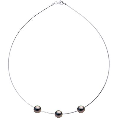 DIADEMA - Halskette - Omega - Silber und 3 echte Tahiti-Perlen Natürlich Einheitsgröße DIADEMA - Halskette - Omega - Silber und 3 echte Tahiti-Perlen Natürlich Einheitsgröße