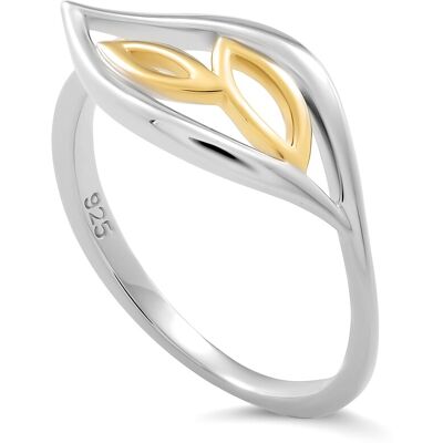 Orphelia 'Charlotte' Damen-Ring aus 925er Sterlingsilber – Silber/Gold ZR-7523 Silber Gold K Orphelia 'Charlotte' Damen-Ring aus 925er Sterlingsilber – Silber/Gold ZR-7523 Silber Gold K