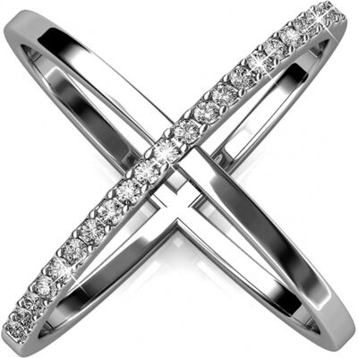 MYC Paris X Duo Ring - Silber und Kristall Weißsilber L 1/2 MYC Paris X Duo Ring - Silber und Kristall Weißsilber L 1/2