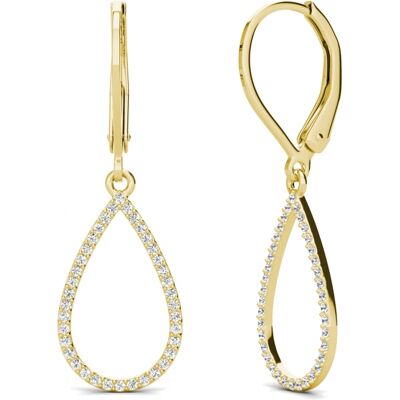 MYC Paris Laelia Ohrringe mit baumelndem Ring - Gold und Kristall Weiß & Gold Einheitsgröße MYC Paris Laelia Ohrringe mit baumelndem Ring - Gold und Kristall Weiß & Gold Einheitsgröße