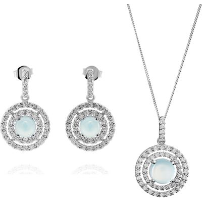 Orphelia 'Rivera' Damen 925 Sterling Silber Set: Kettenanhänger + Ohrringe - Silber SET-7481/BC Silber Einheitsgröße Orphelia 'Rivera' Damen 925 Sterling Silber Set: Kettenanhänger + Ohrringe - Silber SET-7481/BC Silber Einheitsgröße