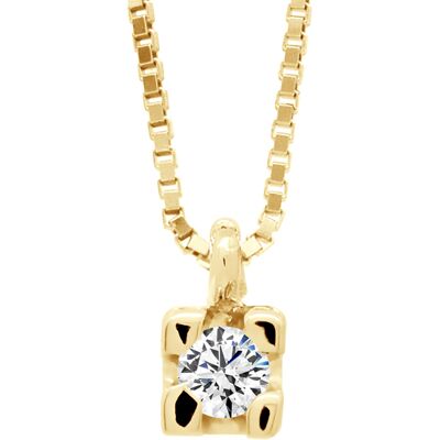 DIADEMA - Halskette mit Diamanten - venezianische Kette aus Gelbgold Weiß Einheitsgröße DIADEMA - Halskette mit Diamanten - venezianische Kette aus Gelbgold Weiß Einheitsgröße