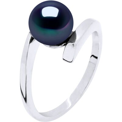 Ateliers Saint Germain Armreif-Ring, echte Süßwasser-Zuchtperle, rund, 7–8 mm Schwarz K Ateliers Saint Germain Armreif-Ring, echte Süßwasser-Zuchtperle, rund, 7–8 mm Schwarz K