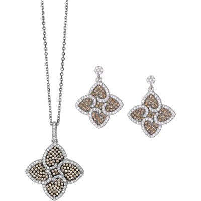 Orphelia Damen 925 Sterling Silber Set: Kettenanhänger + Ohrringe - Silber SET-5225 Silber Einheitsgröße Orphelia Damen 925 Sterling Silber Set: Kettenanhänger + Ohrringe - Silber SET-5225 Silber Einheitsgröße