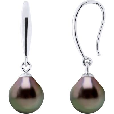 Ateliers Saint Germain Ohrringe aus Silber 925 und echten Tahiti-Zuchtperlen Birne 8-9 mm Schwarz Einheitsgröße Ateliers Saint Germain Ohrringe aus Silber 925 und echten Tahiti-Zuchtperlen Birne 8-9 mm Schwarz Einheitsgröße