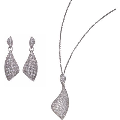 Orphelia Damen 925 Sterling Silber Set: Kettenanhänger + Ohrringe - Silber SET-5884 Silber Einheitsgröße Orphelia Damen 925 Sterling Silber Set: Kettenanhänger + Ohrringe - Silber SET-5884 Silber Einheitsgröße