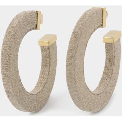 Jacquemus La Créole Linu Ohrringe aus Leinen Beige Beige Einheitsgröße Jacquemus La Créole Linu Ohrringe aus Leinen Beige Beige Einheitsgröße