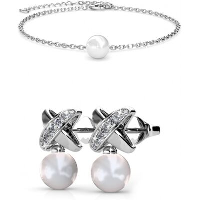 MYC Paris Chris Pearl Crystal Set - Silber und Kristall Weißsilber Einheitsgröße MYC Paris Chris Pearl Crystal Set - Silber und Kristall Weißsilber Einheitsgröße