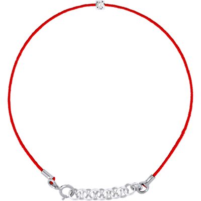 DIADEMA - Armband - Rotes Nylon - Echter Diamant Weiß Einheitsgröße DIADEMA - Armband - Rotes Nylon - Echter Diamant Weiß Einheitsgröße