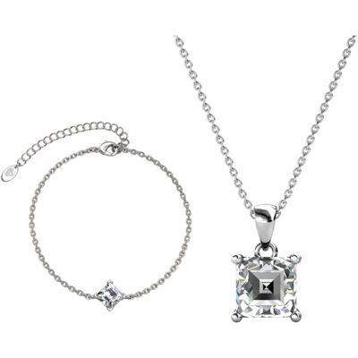 MYC Paris Einfaches quadratisches Calle-Set - Silber und Kristall Weißsilber Einheitsgröße MYC Paris Einfaches quadratisches Calle-Set - Silber und Kristall Weißsilber Einheitsgröße
